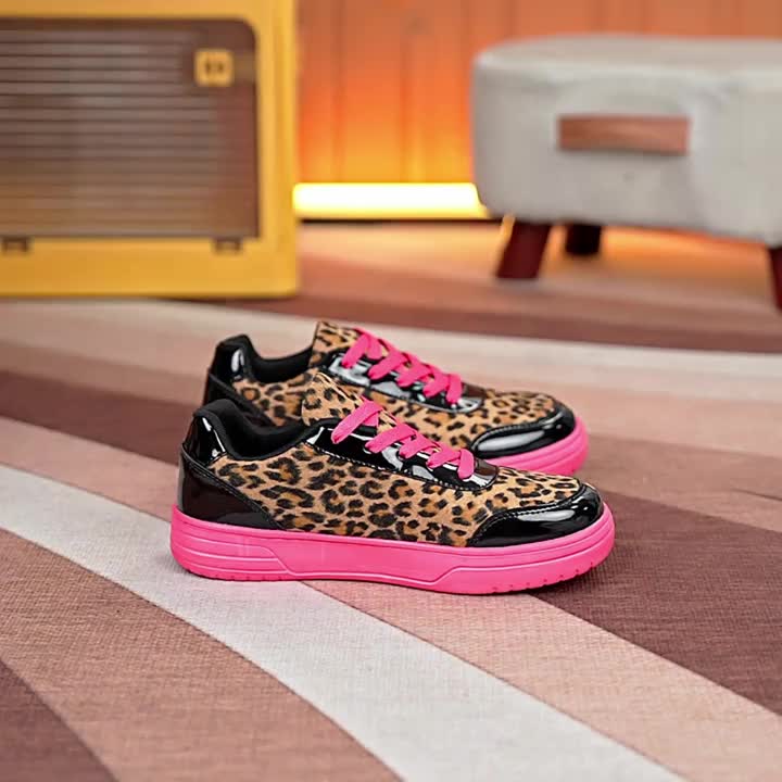 Women's Outdoor Sports Skate Shoes Leopard Print Casual Sneakers, Women Shoes