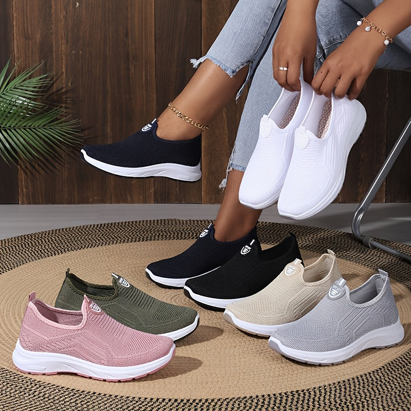 Women'S Casual Sneakers, Soft Comfortable Mesh Knit Upper Breathable Lightweight, And Wear-Resistant, Women Shoes