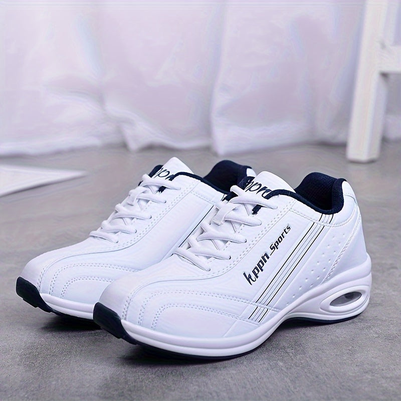 Women'S Air Cushion Anti-Slip Thick Sole Athletic Shoes, Lightweight Lace-Up Surface Outdoor Running Shoes, New Fashion Versatile Athletic Shoes, Women'S Casual Travel Shoes, Women Shoes, Sneakers