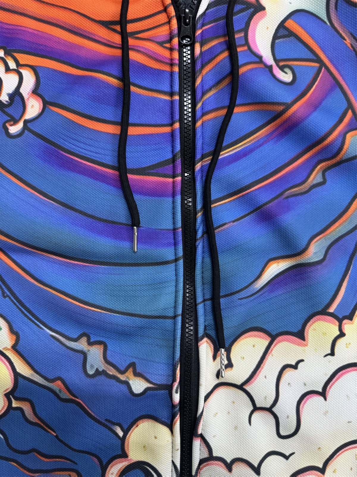 Vintage Wave Art Design Pattern 3D Print Fashion Men's Plush Cardigan Coat Thick Winter Casual Warm Zip Hooded Jacket