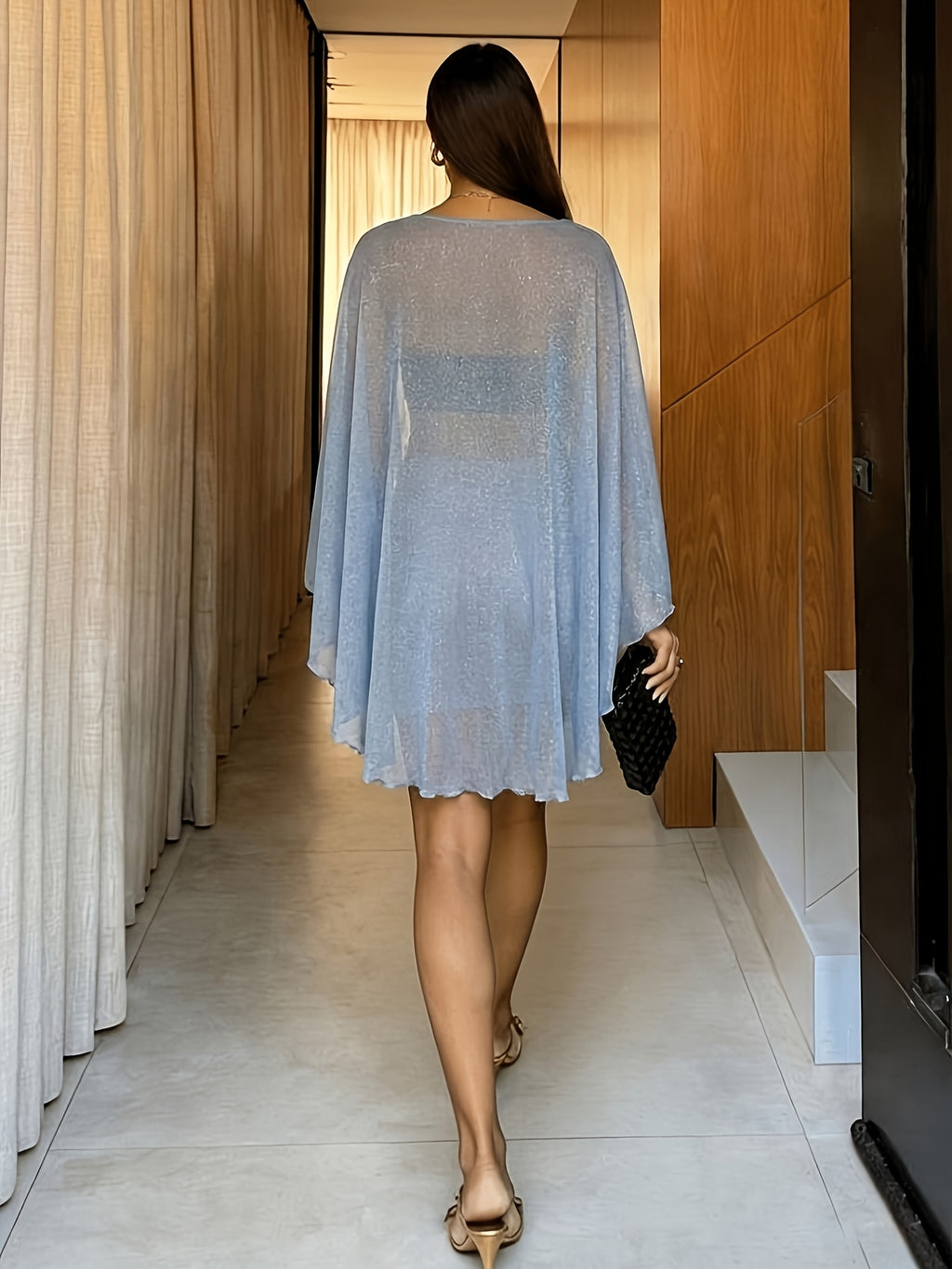 Women'S Sequined Light Luxury Hot Style One-Shoulder Shrug, Core Details: One-Shoulder Design with Ruffled Hem And Irregular Tail Cut, Exposing Delicate Neck And Collarbone, Ruffled Hem Adding Sweetness, Irregular Tail Cut for Playful Casual Look