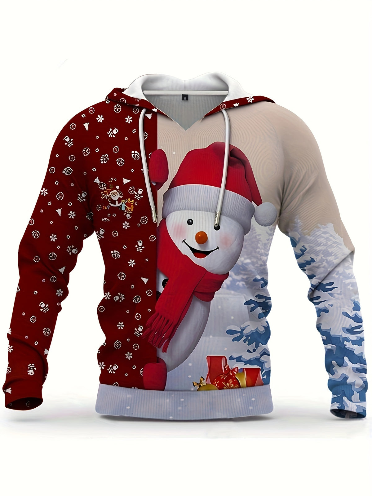 New European and American Style Halloween Men's Santa Claus Digital Print Christmas Series Hooded Sweatshirt Casual Pullover