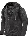 Men's Autumn and Winter Long Sleeve 3D Print Hooded Sweatshirt