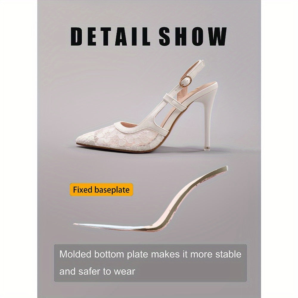 Women's Lace-Patch High Heels, Summer Elegant and Sexy Pointed-Toe Stiletto Sandals for Banquets, Parties, and Weddings, Women Shoes