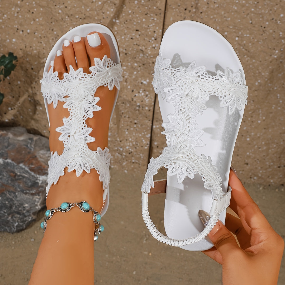 Women's Elegant Soft-Sole Sandals with Design, Stylish and Elegant Flat Sandals, Cute and Casual for Daily Commuting, Suitable for Evening Parties, Balls, Events, and Ceremonies