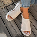 Summer Seaside Vacation Casual Beach Shoes, Lightweight and Breathable Plus-size Women's Shoes, Fashionable and Versatile Open-toe Flat Sandals, Women Shoes