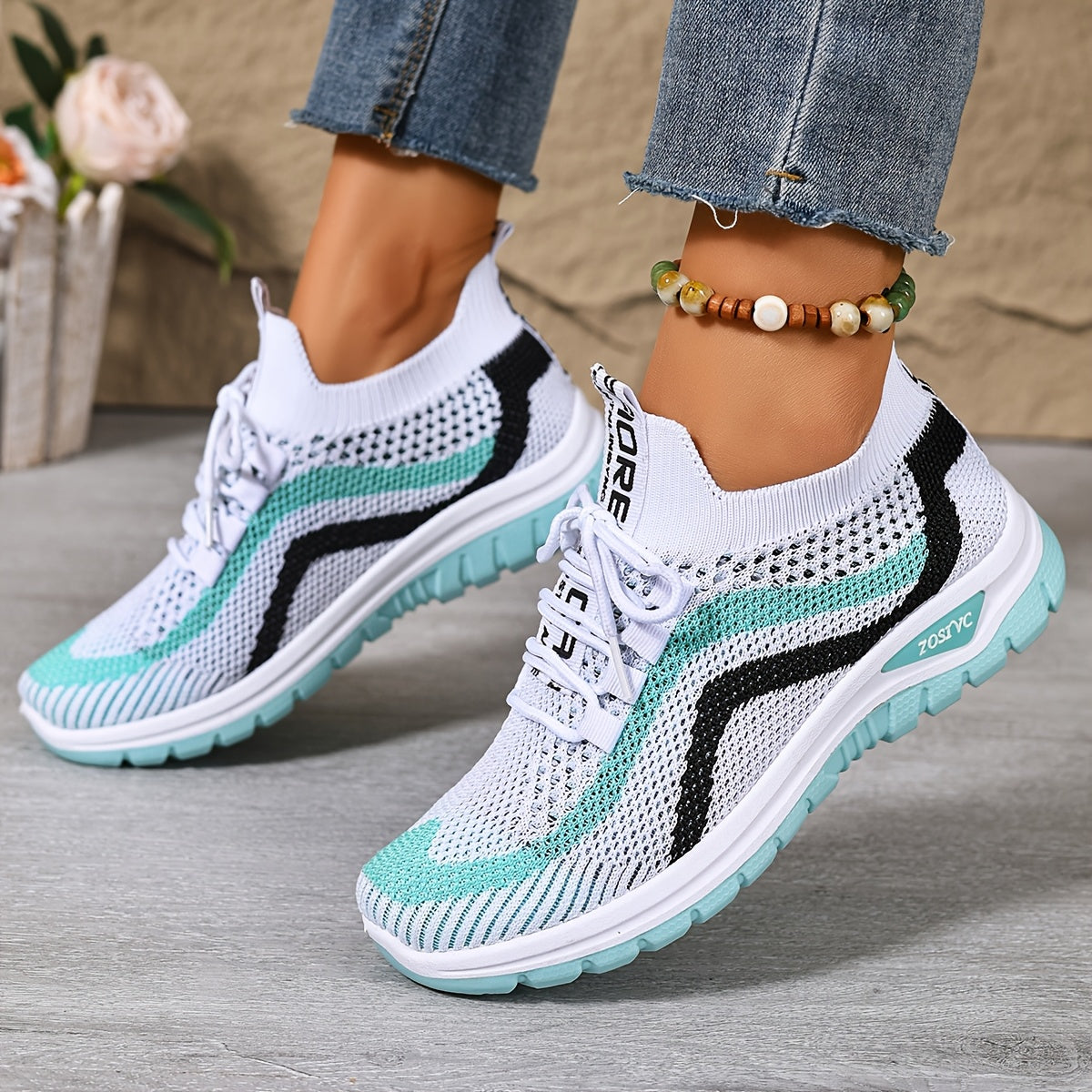 Plus-Size Women'S Color-Blocked Comfortable Casual Sneakers, Breathable Mesh Outdoor Shoes for Summer, Perfect for Travel, Vacations, And Camping., Women Shoes
