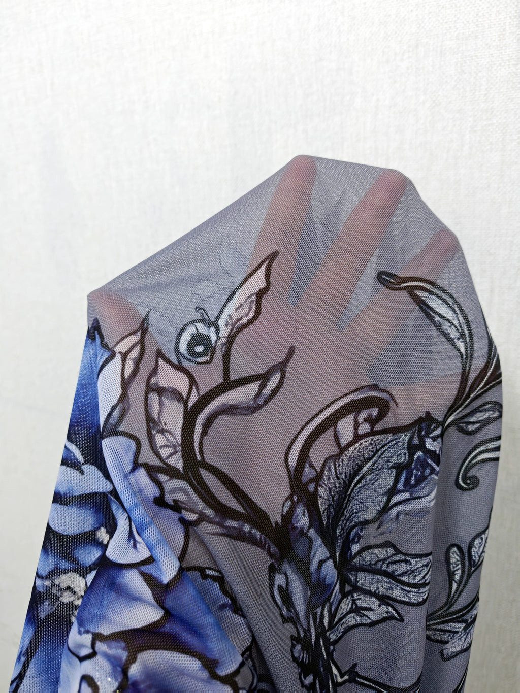 Women'S Long-Sleeved Tight Top, Elegant And Sexy Long-Sleeved Round Neck Blue Floral Print T-Shirt Top