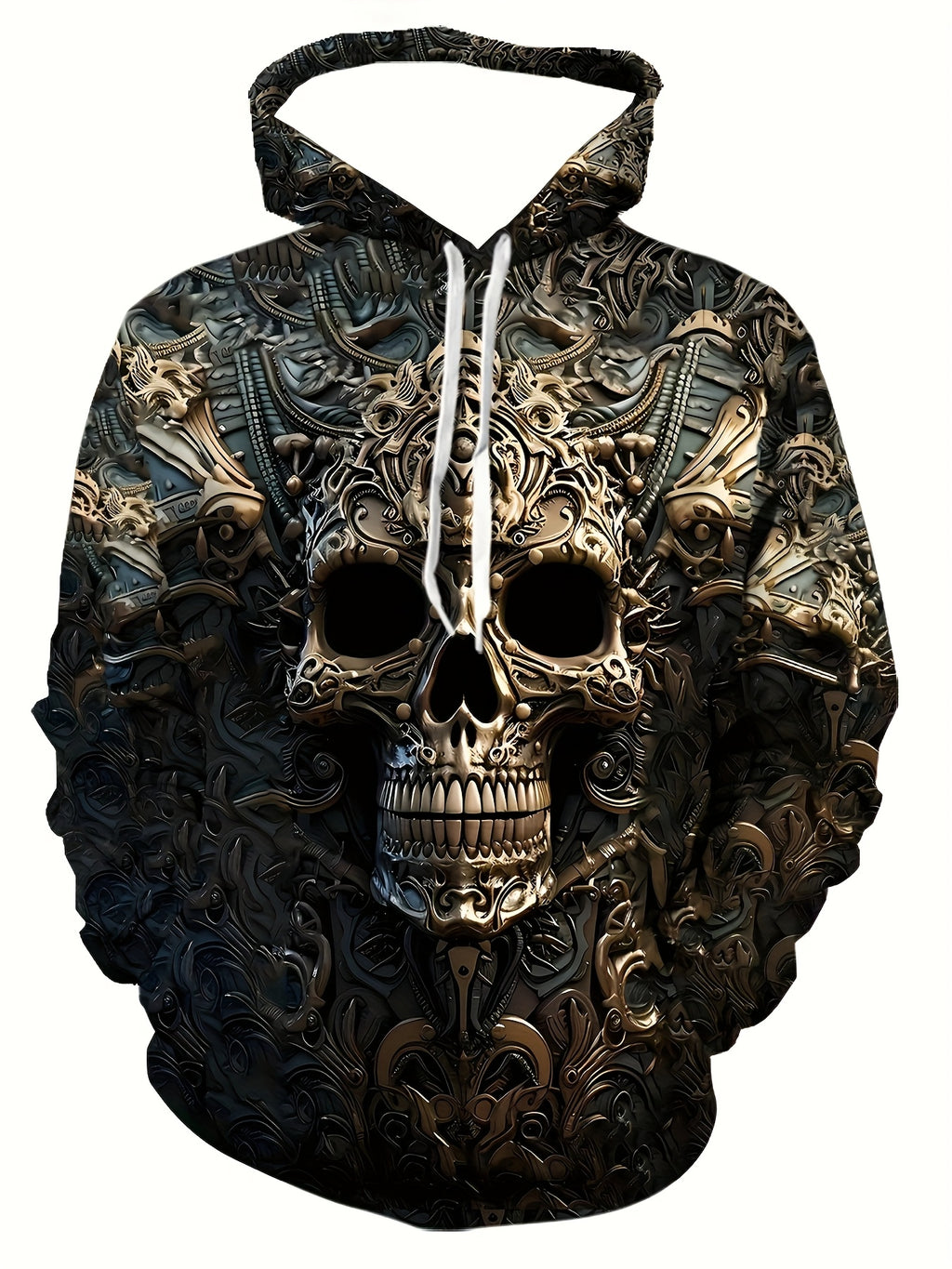 3D Hoodie, Men'S Casual Pullover with a Bold Skull Design, Perfect for Winter And Autumn Streetwear.