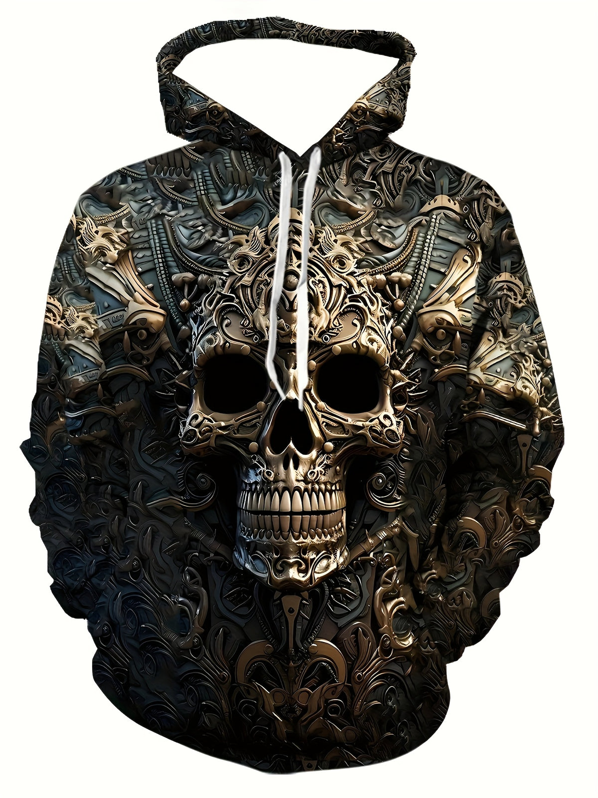 3D Hoodie, Men'S Casual Pullover with a Bold Skull Design, Perfect for Winter And Autumn Streetwear.