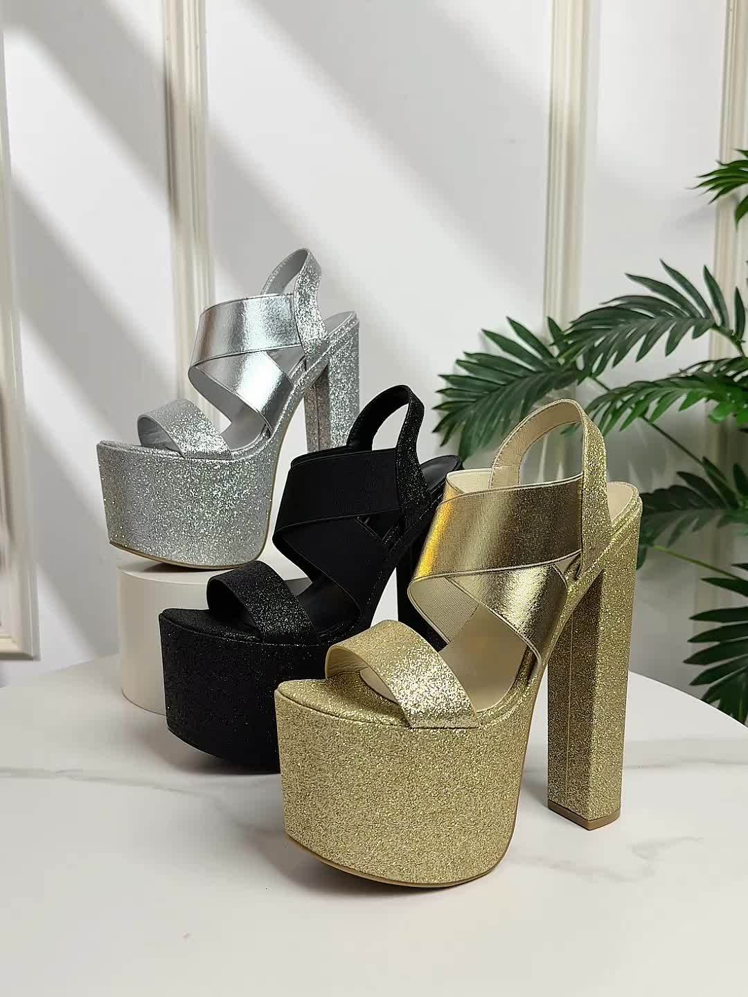 7.48inch High Chunky Heel with Elastic Bands, Slip-Resistant And Durable, Perfect for Fashion Runway Shows, Model Events, And Parties, Offering Comfort And Versatility., Women Shoes