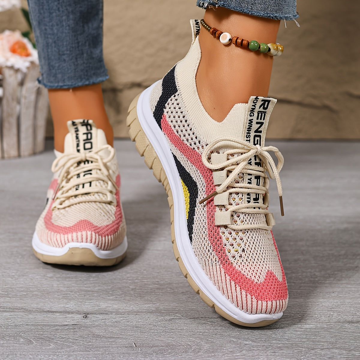 Plus-Size Women'S Color-Blocked Comfortable Casual Sneakers, Breathable Mesh Outdoor Shoes for Summer, Perfect for Travel, Vacations, And Camping., Women Shoes