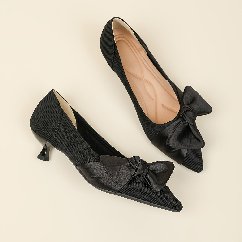 Soft-soled Low-heeled Shoes That Don't Cause Fatigue Even After Long Standing. Features A Butterfly Knot Design for Breathability And A Effect On The Feet. Essential Commuting Shoes for Office Workers. Women's Style., Women Shoes
