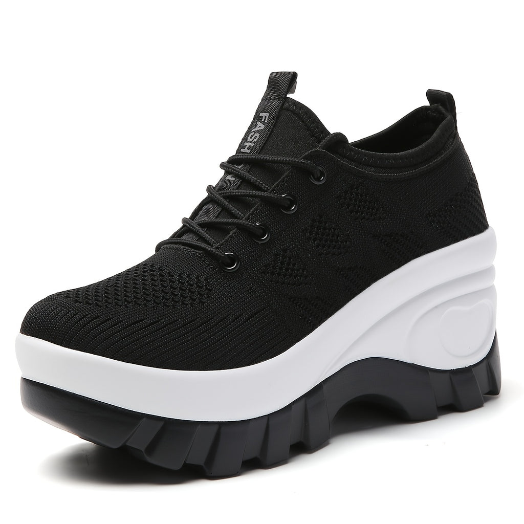 New Spring Summer Style Women'S Shoes Casual Athletic Shoes Comfortable Daily Thick Sole Height Increasing Women Shoes, Sneakers