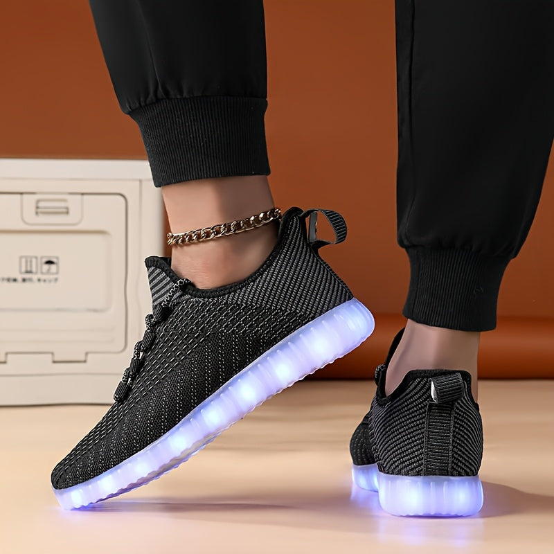 Spring And Summer Styles, LED Luminous Men'S And Women'S Casual Shoes, USB Charging Night Light Shoes, Colorful Transformation Luminous Shoes, Suitable for People, Fashionable Running Shoes, Breathable, Lightweight And Wear-Resistant, Women Shoes