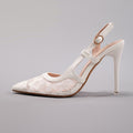 Women's Lace-Patch High Heels, Summer Elegant and Sexy Pointed-Toe Stiletto Sandals for Banquets, Parties, and Weddings, Women Shoes
