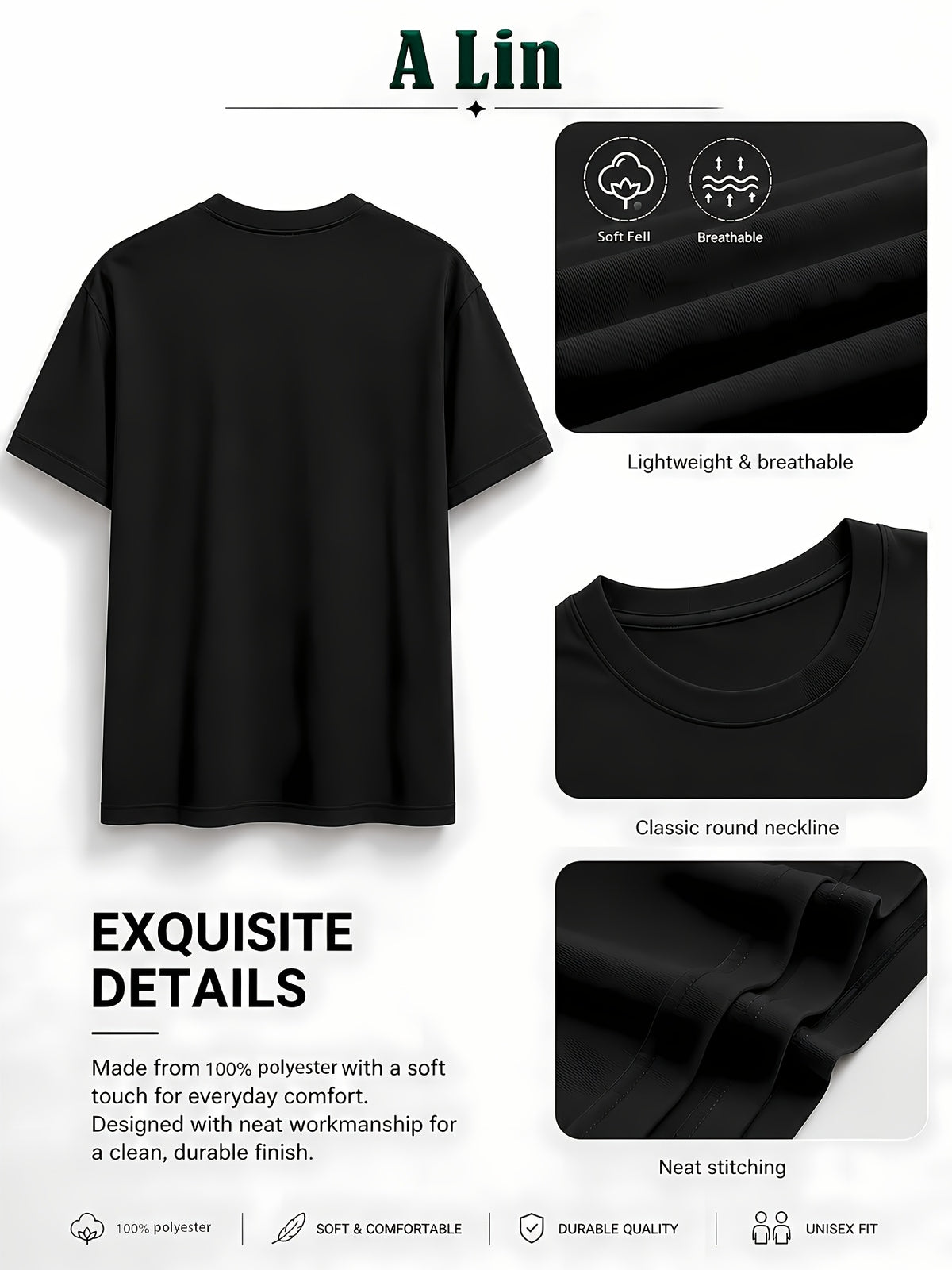 Women'S Casual Short Sleeve T-Shirt with Geometric Print, Relaxed Fit Round Neck White Black Gray Pattern Sizes S to XXL (Standard Sizing), Machine Washable All Season Casual Wear, Versatile
