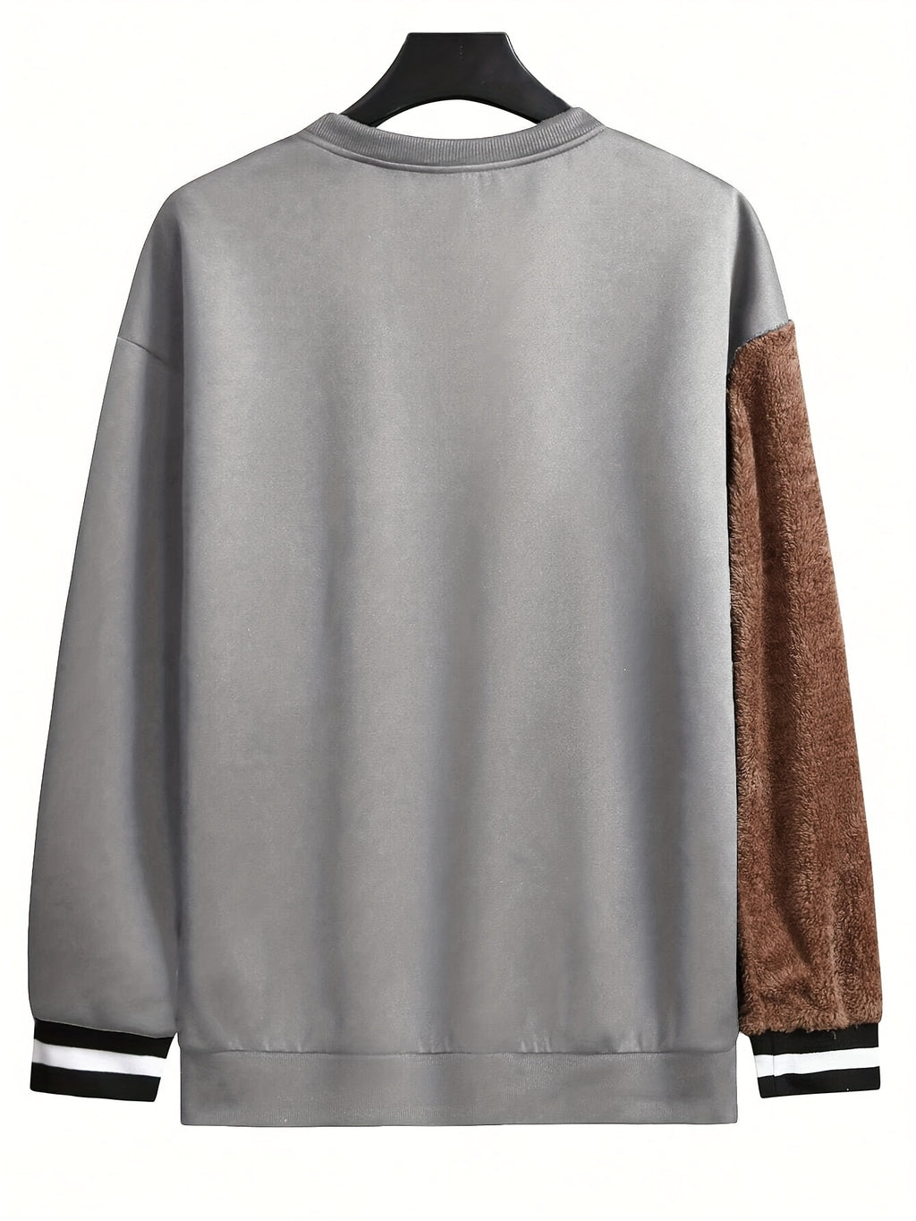 Men'S Fashion Cartoon Bear Long Sleeve Pullover Creative Plush Spliced Casual Sweatshirt