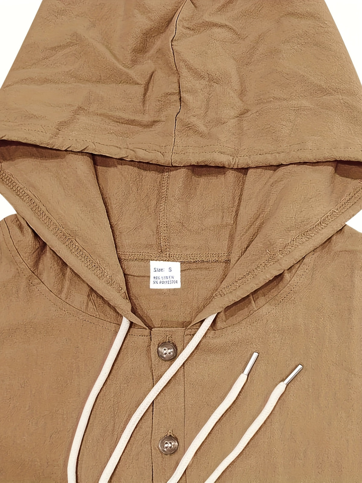 Men's American-style Long-sleeved Shirt with Hood for Spring and Autumn, Loose Linen, Casual and Simple, a Versatile Top for Beach Vacations